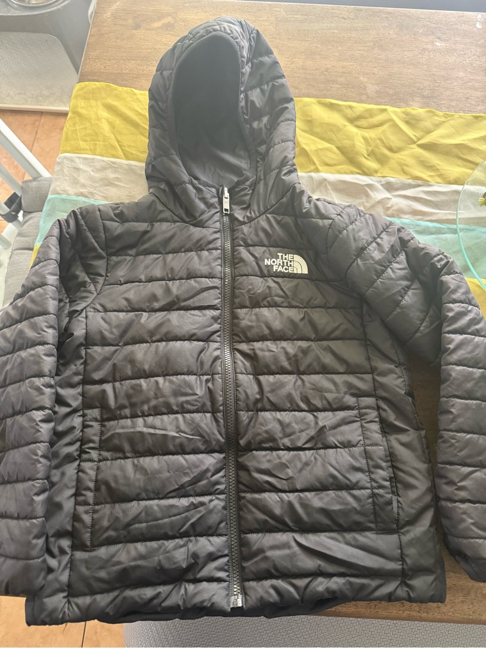 The North Face Kids Black Quilted Hooded Puffer Jacket